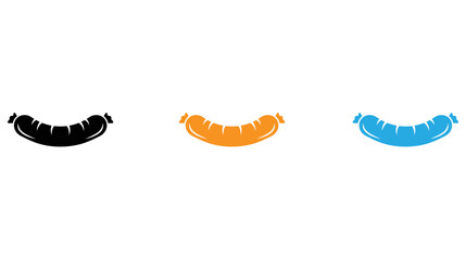 Fototapeta premium Three stylized smiley faces in different colors on a plain background isolated on transparent background, Vector