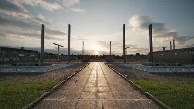 Power Substation Construction Timelapse. Electricity Grid Infrastructure Development