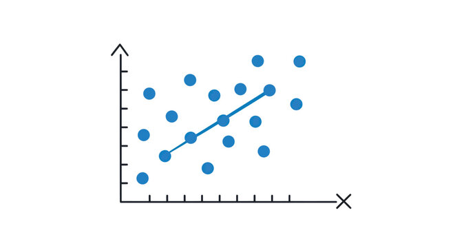 Scatter Plot Showing Positive Correlation with Trend Line.