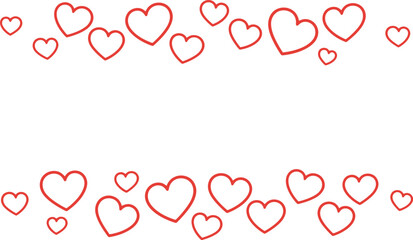 A whimsical illustration of red hand-drawn hearts on a white background, perfect for Valentine's Day or love-themed designs