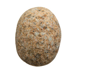 Fototapeta premium Textured natural granite stone pebble on transparent background