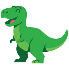 Green dinosaur toy in cartoon doodle style vector design © azzedine