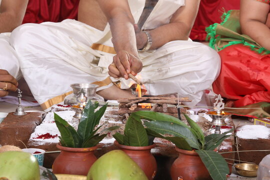 Upanayanam Ceremony Traditional Brahmin Sacred Thread Ritual
