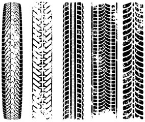 PNG tire skid marks overlay on transparent background. Rubber streaks for drift and rally designs.