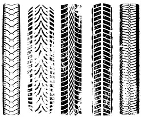 PNG seamless wheel tread overlay on transparent background. Repeatable tire texture for vector pattern work.