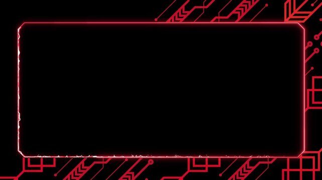Tech frame Neon Motion Graphic Infinite Seamless Background Video Obs Overlay And Streaming Overlay	
