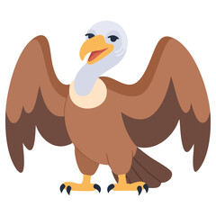 Fototapeta premium Adorable Young Vulture Illustration with Soft Features for Childrens Animal Designs