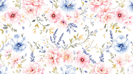 Elegant garden florals bordering a serene white center for announcements and greetings © Flower