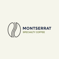 Obraz premium Montserrat Specialty Coffee logo design with coffee bean emblem.