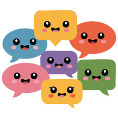 Fototapeta premium Comic Style Speech Bubble with Haha Laughing Sound Effect and Different Expressions
