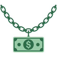 Isolated Gold Chain Illustration with a Dollar Sign Icon for Poster and Logo Design