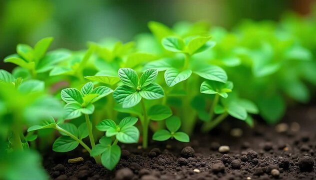 A backyard herb garden with lush lovage growth and healthy green leaves 