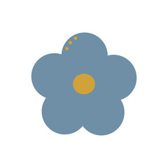 北欧風のシンプルな花アイコン ベタ塗りフラットデザイン