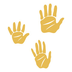 Obraz premium Hands palms of Indian man, woman and teen silhouette. Hand drawn vector set illustration. Flat character design, for magazines, maps greeting cards, people and family clip arts.