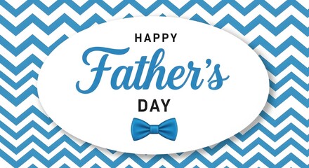 Happy father's day celebration with blue and white chevron background
