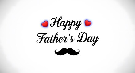Happy father's day greeting with mustache and sunglasses
