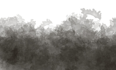 Dark brown abstract shape with white accents