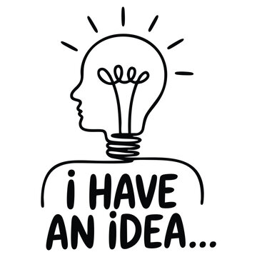 Creative Illustration of a Light Bulb with a Human Face Silhouette Inside Vector
