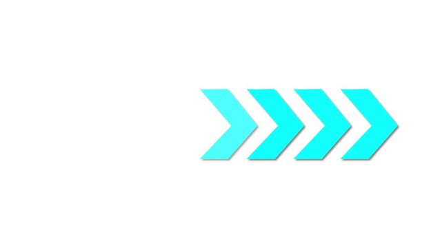 Right-directional arrow loop animation for overlay video layer. Seamless 4K motion graphics element.