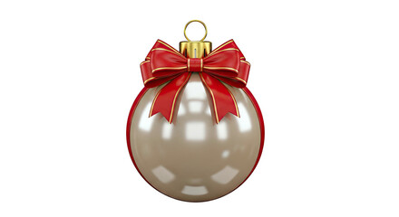 Christmas Ornament with Red and Gold Bow