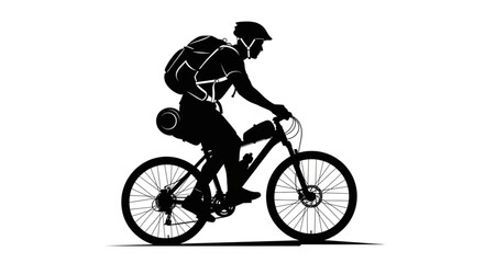 Cyclist Riding Mountain Bike Silhouette. © Adol