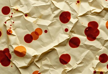 Close-up of crumpled, coffee-stained paper with dark brown stains and visible texture,  design element,  grunge