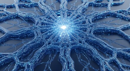 Futuristic AI neural network glowing brain connection technology abstract background