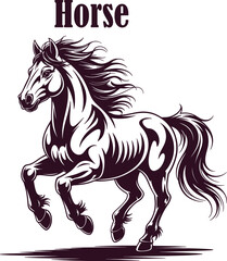 Obraz premium Running horse outline art