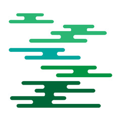 Abstract Green Cloud Shapes