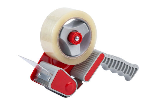 Packaging Tape Dispenser Gun with Clear Adhesive Tape Roll for Shipping and Packing, isolated on transparent background