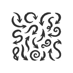 Set of icon hand drawn arrow. Isolated simple arrow. Arrow sign icon. Flat vector.