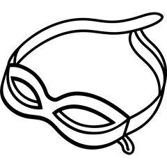 Eye mask strap line art vector