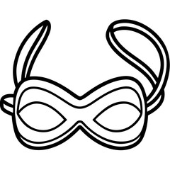 Eye mask strap line art vector
