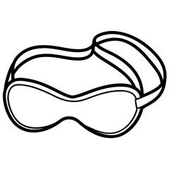 Eye mask strap line art vector