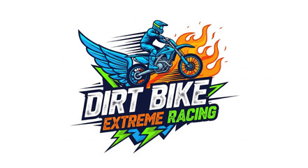 Obraz premium Dirt Bike Extreme Racing Logo Design.