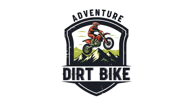 Dirt Bike Rider Adventure Logo Design.