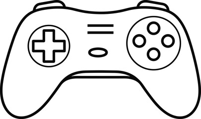 Game controller icon outline vector illustration, modern video gamepad symbol isolated on white background for gaming app interface and entertainment design © Aiub