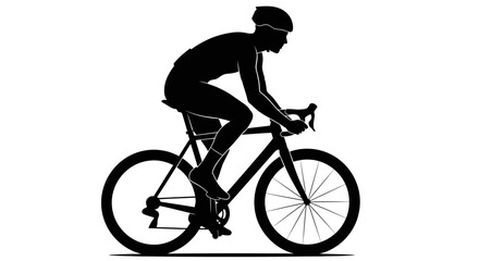 Obraz premium Silhouette of a Professional Cyclist in Motion.