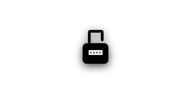 Open Padlock Password Security Icon Data Protection Privacy Access Control Concept on Light Gray Background,