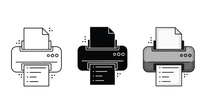 3D printer icons flat design vector illustration - Vector icon Set - Stickers and Clipart - PNG and SVG Icon collection - Lineal icons - logo template