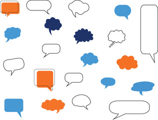 Colorful Speech Bubbles Set in Flat Handmade Vector Style EPS10