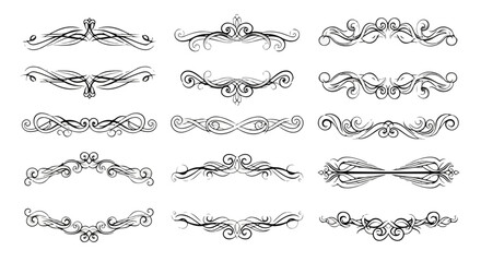 Obraz premium A collection of intricate and ornate vintage border designs for creative projects Vector