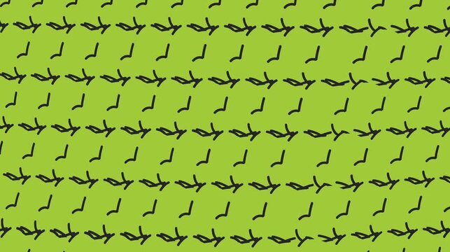 Seamless pattern of green grass behind a metallic wire mesh fence with a black steel chain link grid design vector illustration.