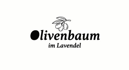 Fototapeta premium Black text and olive branch logo on a white background