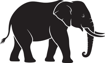 Obraz premium Elephant silhouette isolated on transparent background, wild animal in motion