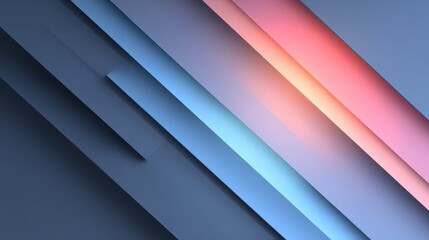 Obraz premium Abstract Layers of Colorful Geometric Paper in Blue and Pink Tones for Design Backgrounds