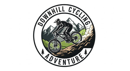 Downhill Mountain Bike Cycling Logo. © Agus