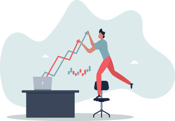 Fototapeta premium Success online trader, stock market and crypto currency internet trading, earn money from investment technical analysis concept.person's life situation and his activities.