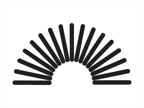 Coil spring in wave shape silhouette, Spring Toy Slinky Silhouette Vector Illustration