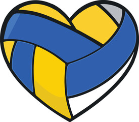 Volleyball Heart Love Sport Vector Illustration
